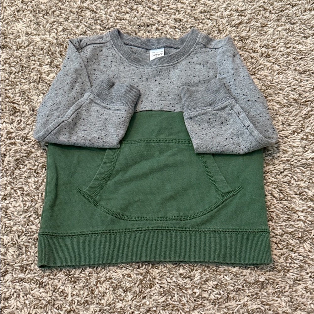 Gray and Green Kids Sweatshirt